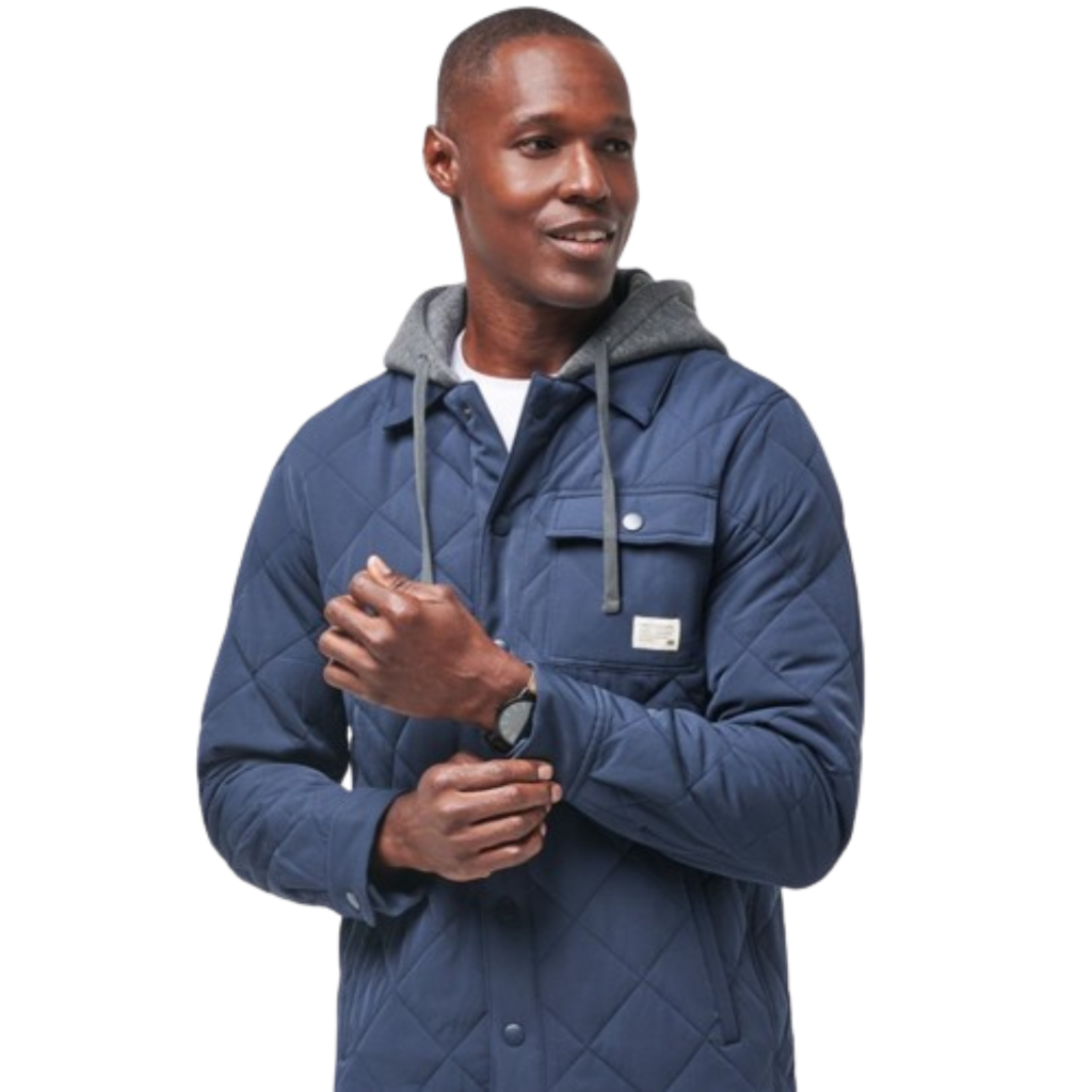 TravisMathew Grey Wave Full Zip Hoodie - Total Eclipse