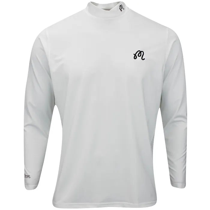 Malbon Evergreen Compression Mockneck - White Malbon Evergreen Compression Mockneck - White