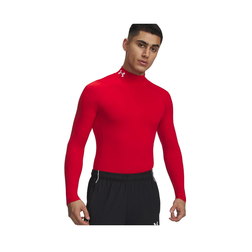 Under Armour Men's ColdGear Compression Mock Long Sleeve Red