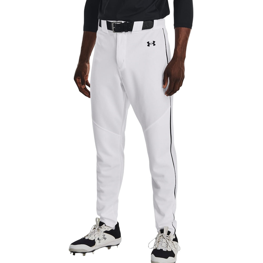 Under Armour Men's Utility Piped Baseball Pants White/Black