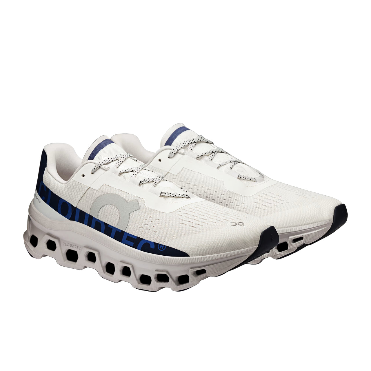 On Men's Cloudmonster Running Shoes Ivory | Midnight