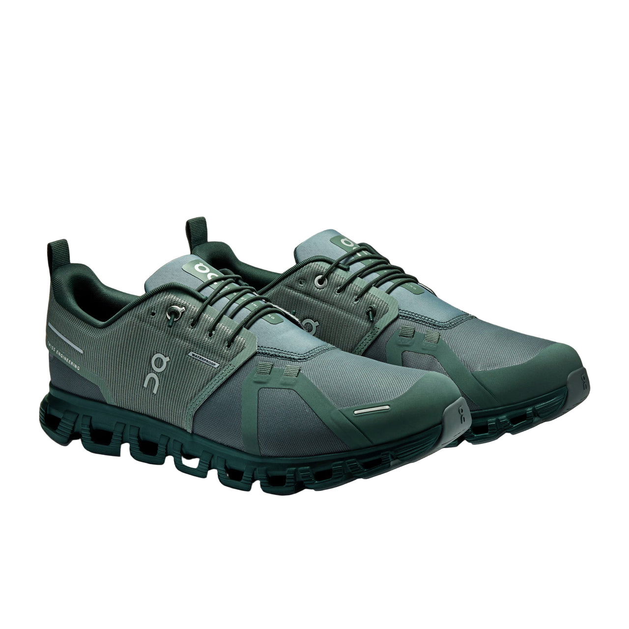 On Men's Cloud 6 Waterproof Running Shoes Olive | Evergreen