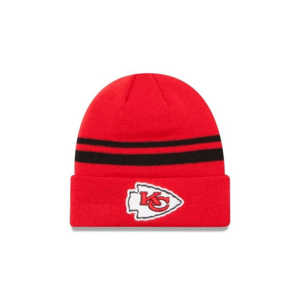 New Era Kansas City Chiefs NFL Striped Cuffed Knit Red Hat