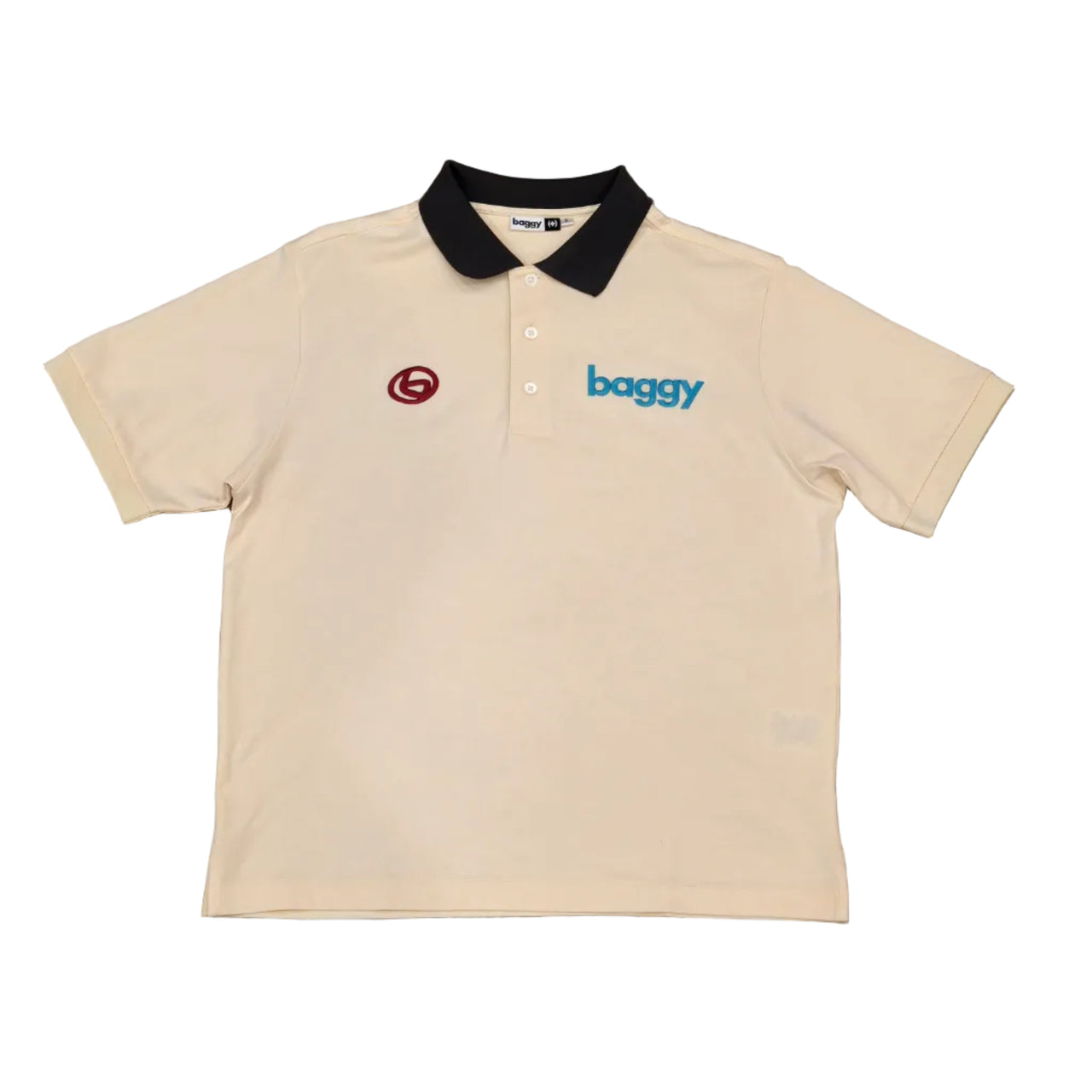 Baggy Pants Golf Ringer Polo - Cream