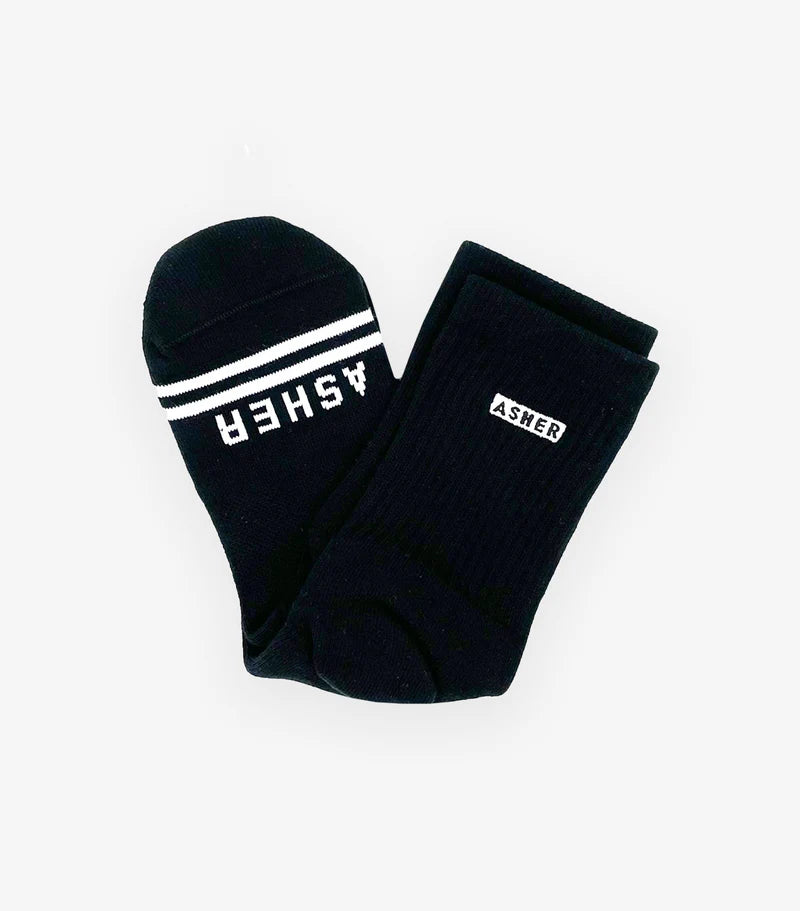 Asher Golf Quarter Sock - Black