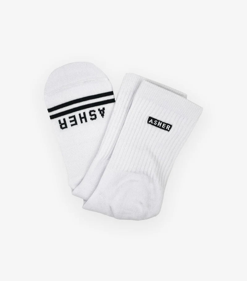 Asher Golf Quarter Sock - White