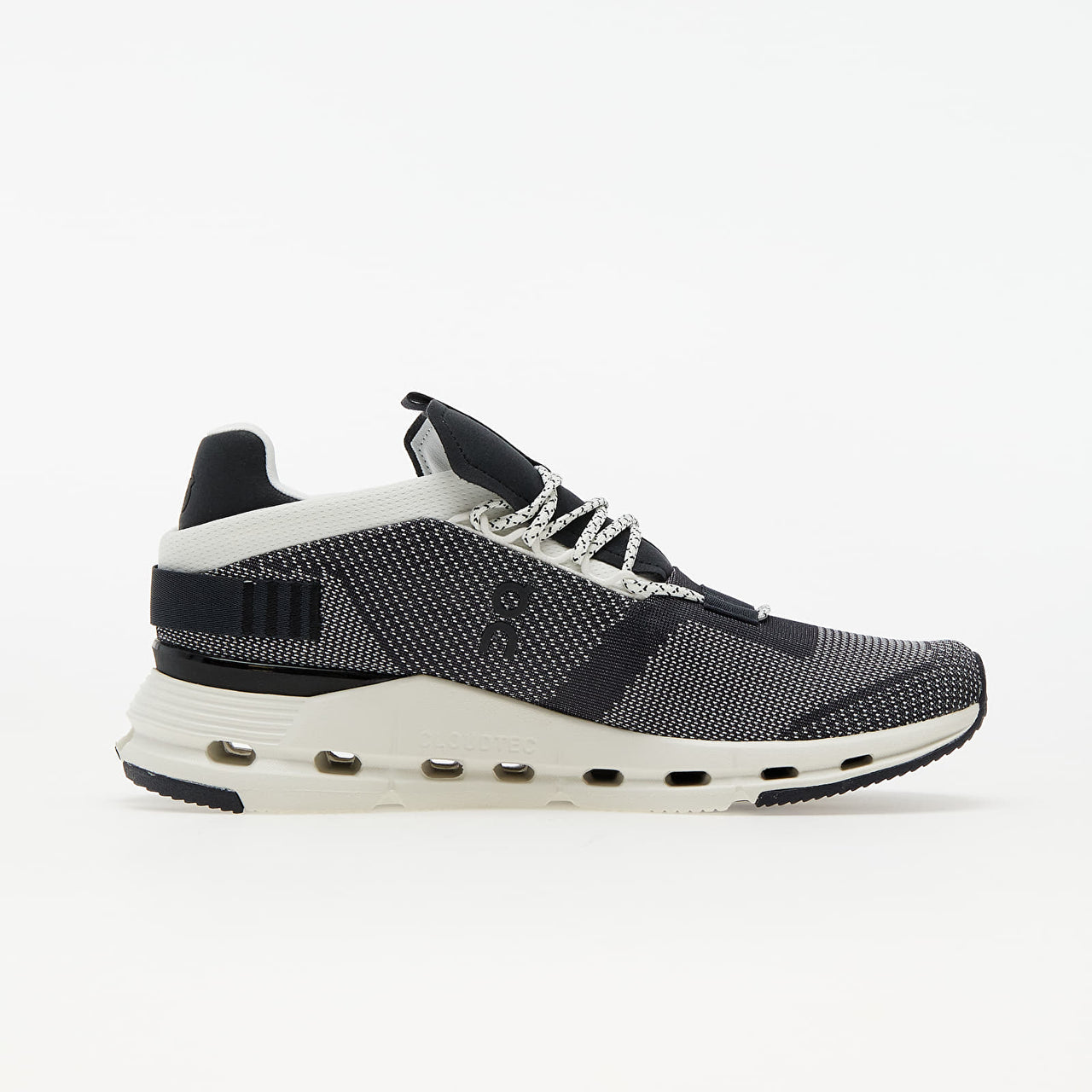 [26.99677] Womens On Running RUNNING CLOUDNOVA 'BLACK WHITE (WOMEN'S)'