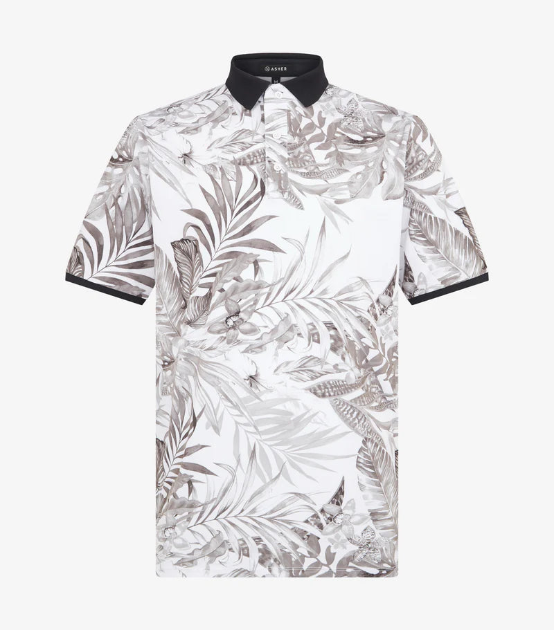 Asher Golf Palm Breeze Polo - Black/Gray