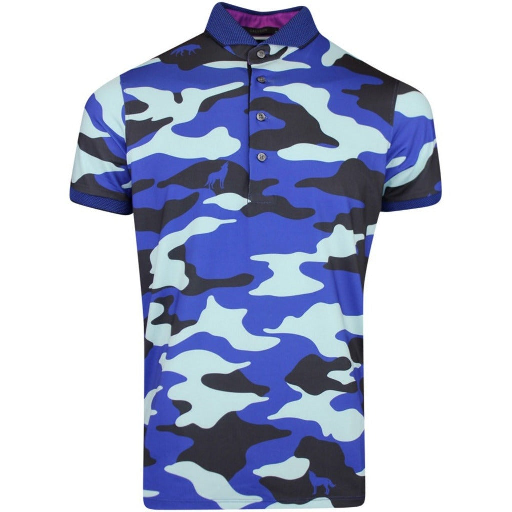 Greyson Camo Scape Polo - Iona Blue