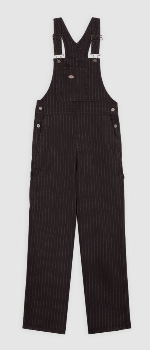 [A4Z6HBLK] WOMENS DICKIES SERVICE STRIPE DUNGAREES