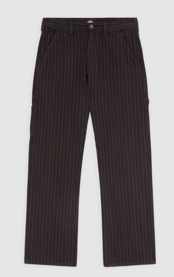 [A4Z6QBLK] MENS DICKIES PINSTRIPE CARPENTER TROUSERS