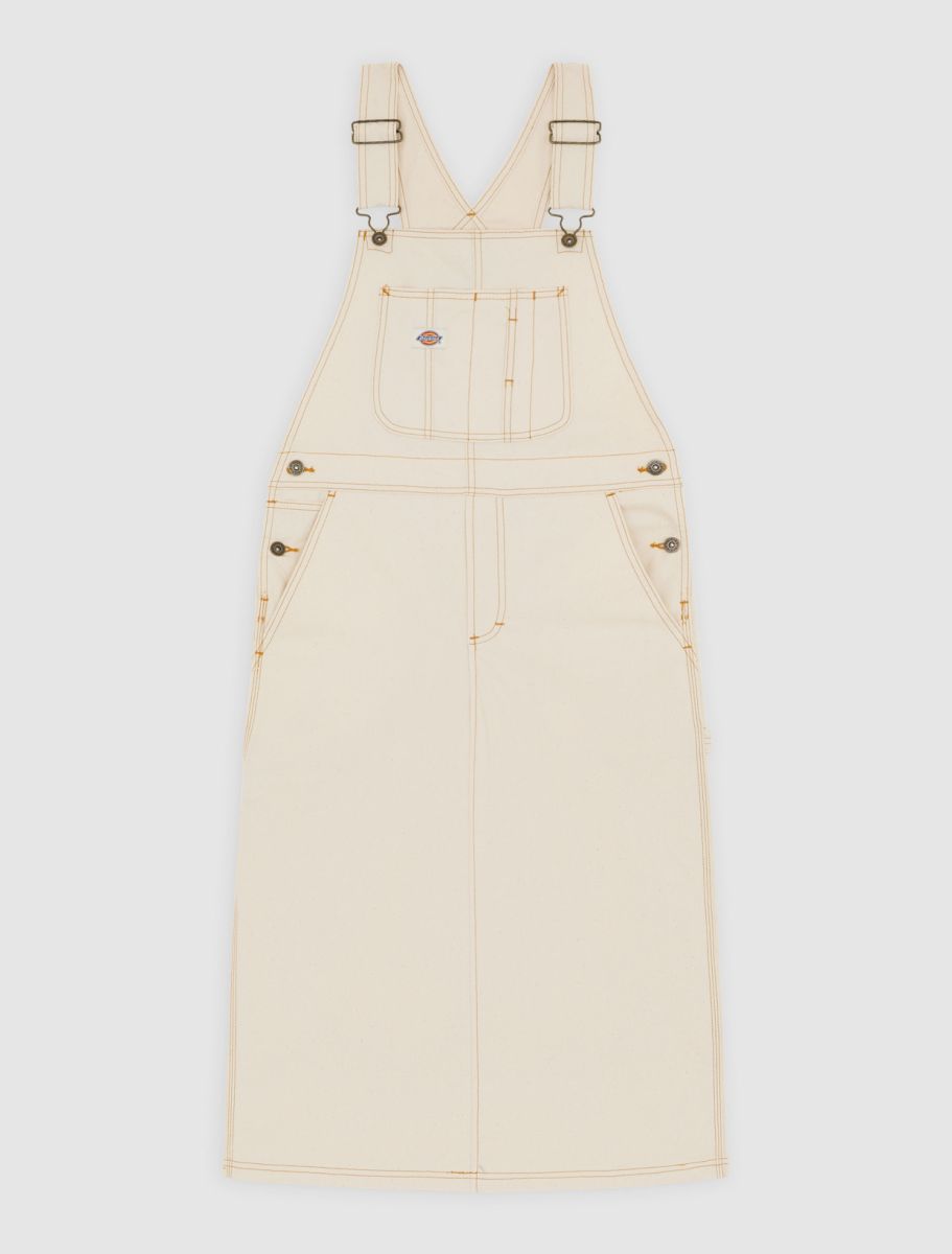 [A4Z6TF90] WOMENS DICKIES LONG OVERALL DENIM DUNGAREE DRESS