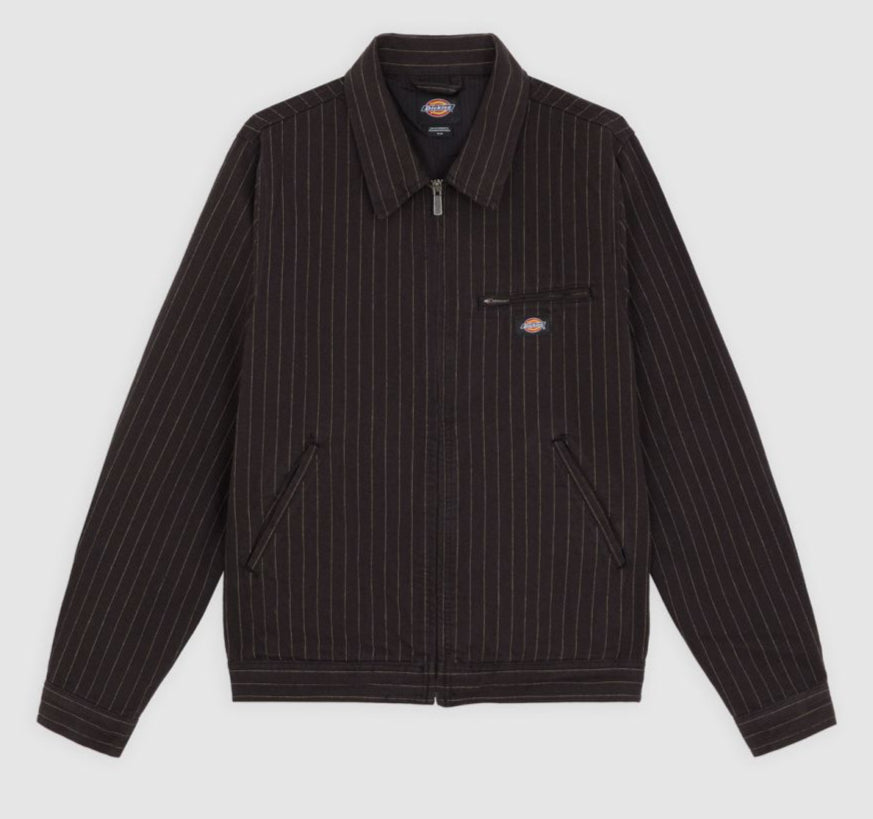 [A4Z74BLK] MENS DICKIES PINSTIPE PAINTER JACKET