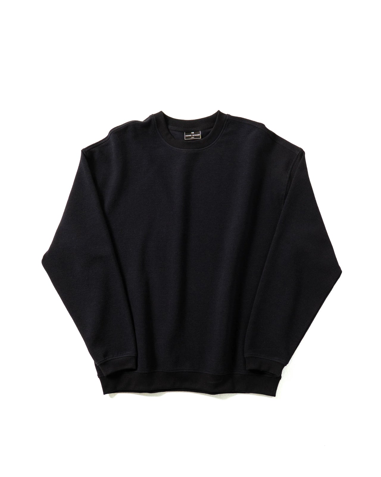 Howie Benson Relaxed Fit Textured Crew - Dark Navy