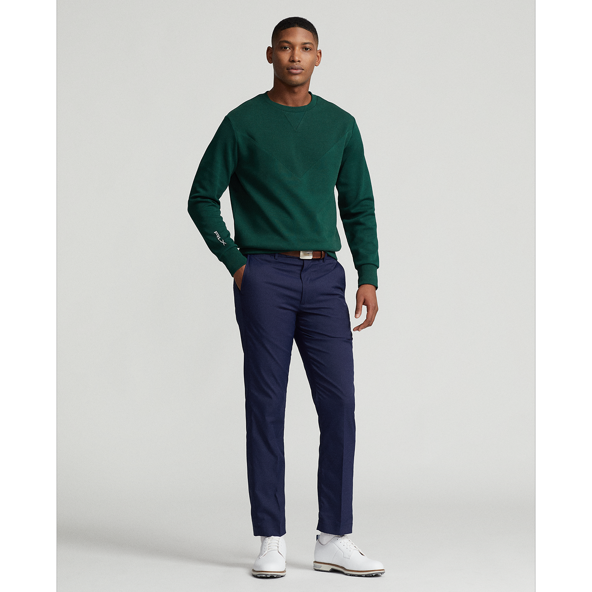 Polo Long Sleeve Double Knit Tech Pullover - Moss Agate