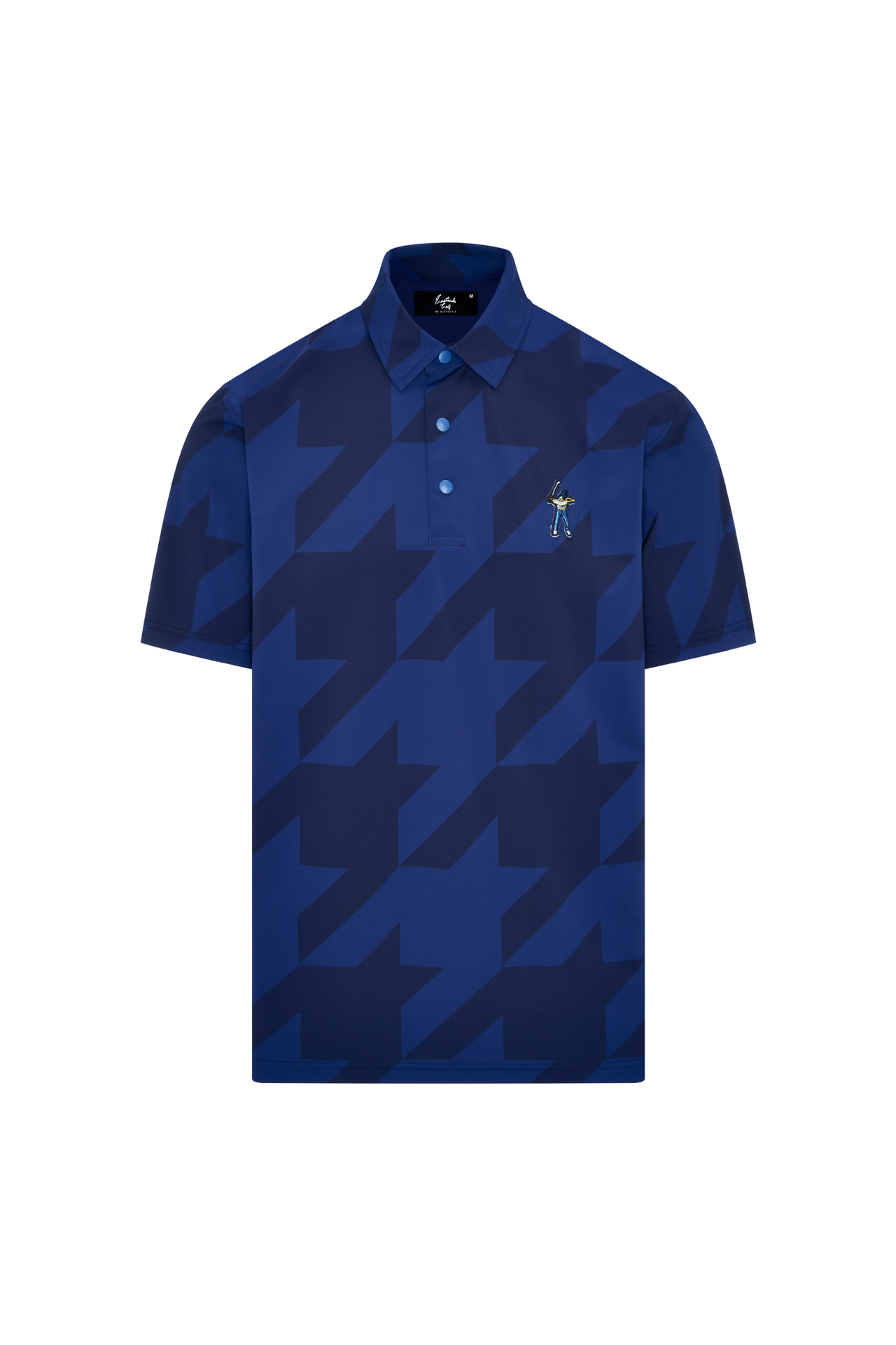 Houndstooth Snap Placket Polo