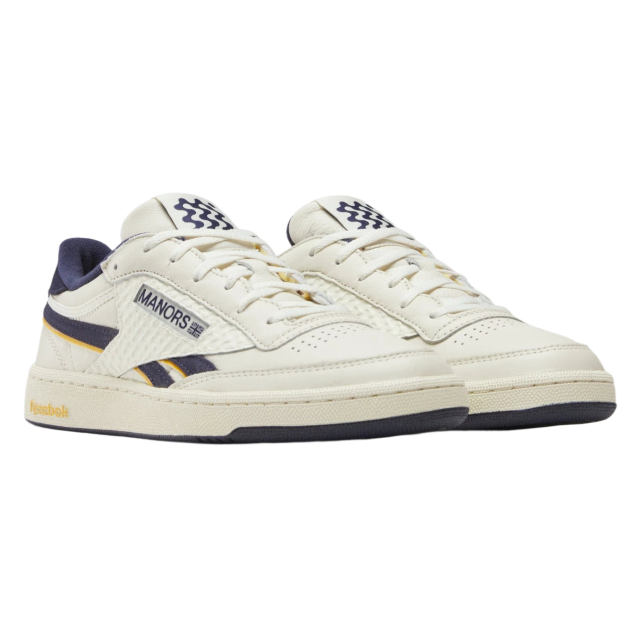 Reebok Club C x Manors - Chalk/Navy/Yellow