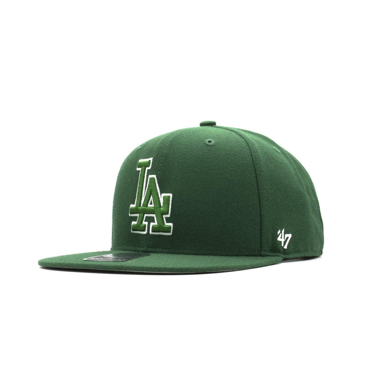 Mens 47 Brand LA Dodgers No Shot Snapback - Green/White