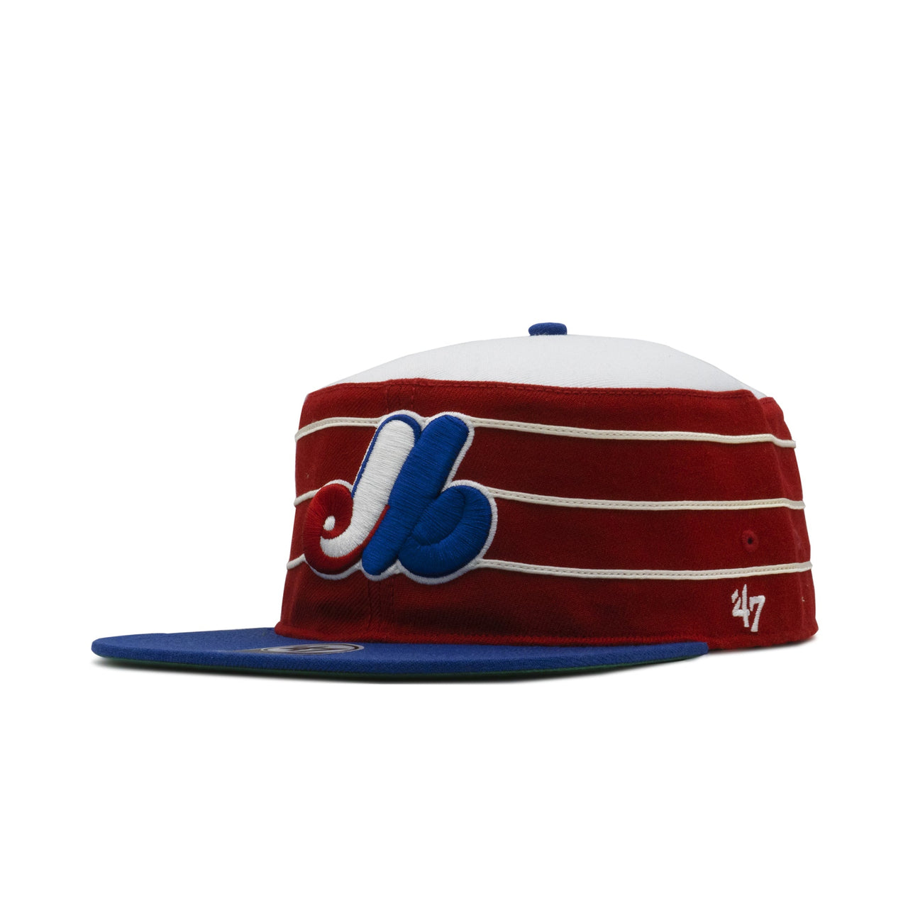 Mens 47 Brand Montreal Expos Solid Logo Snapback - Red White Blue