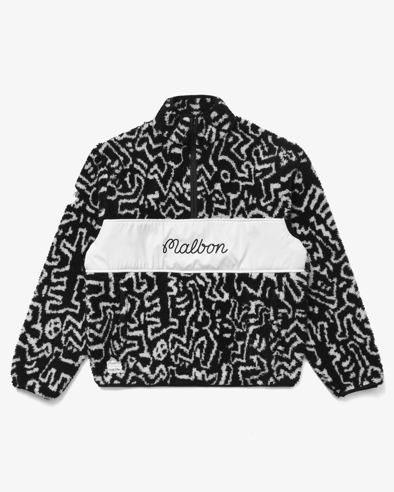 Malbon x Keith Haring Sherpa Pullover - Black/White