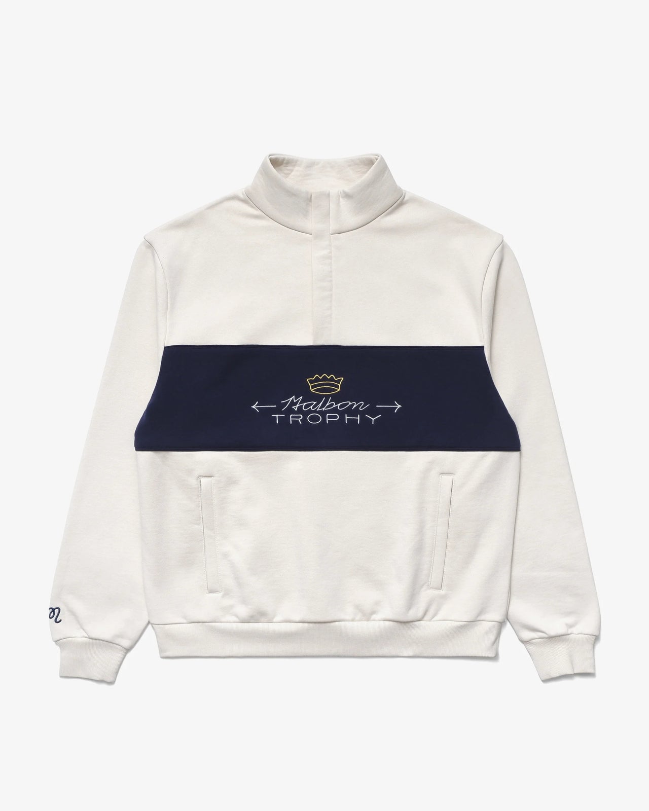 Malbon Trophy Quarter Zip Fleece - Ivory