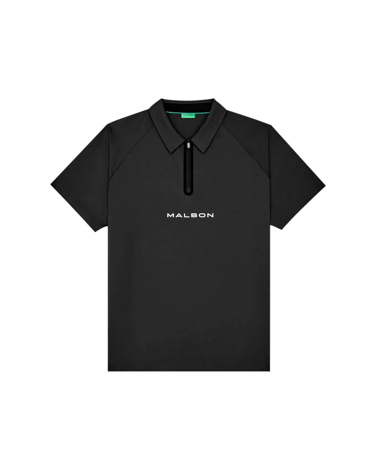 Malbon Performance Zip Raglan Polo - Black