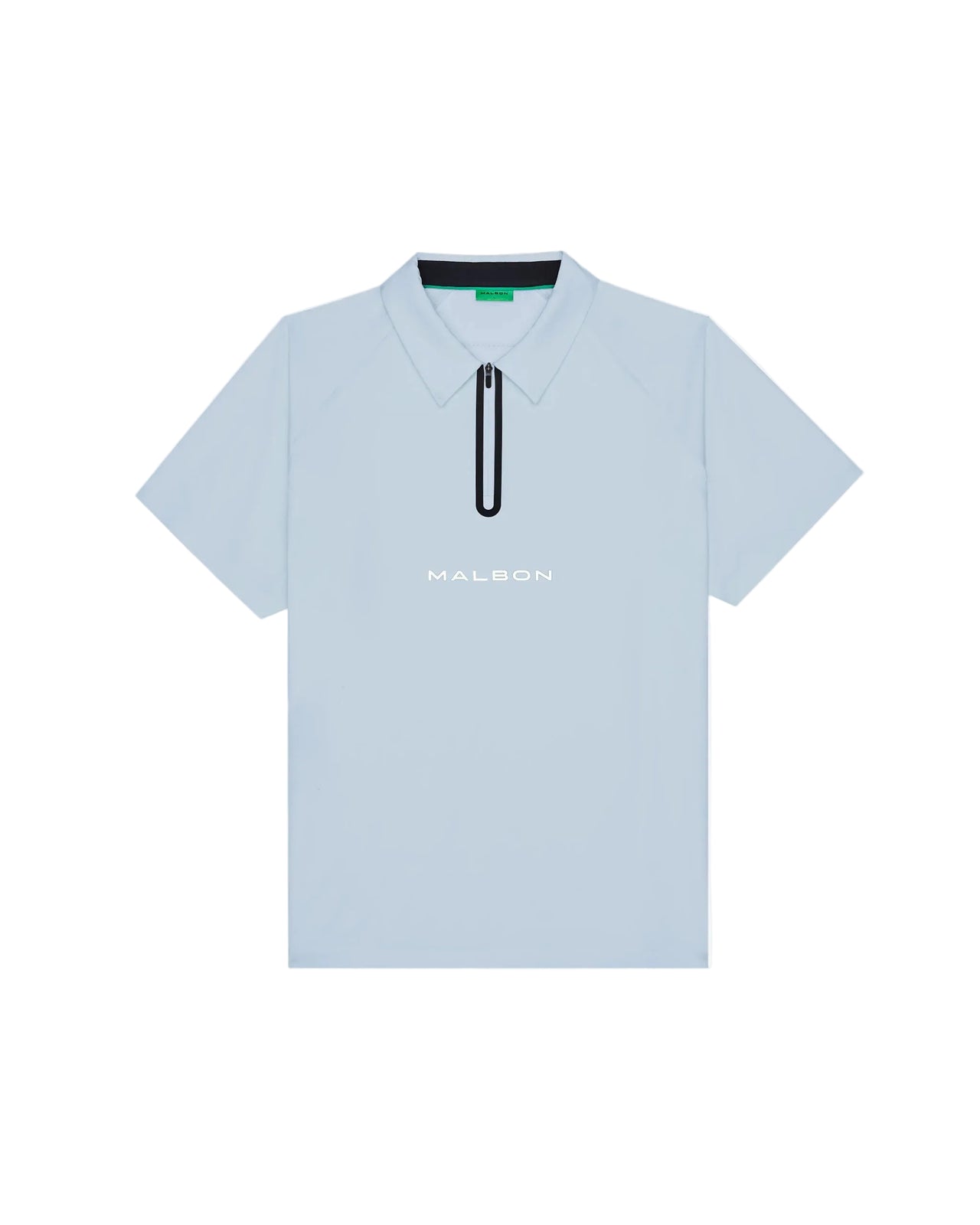 Malbon Performance Zip Raglan Polo - Subdued Blue