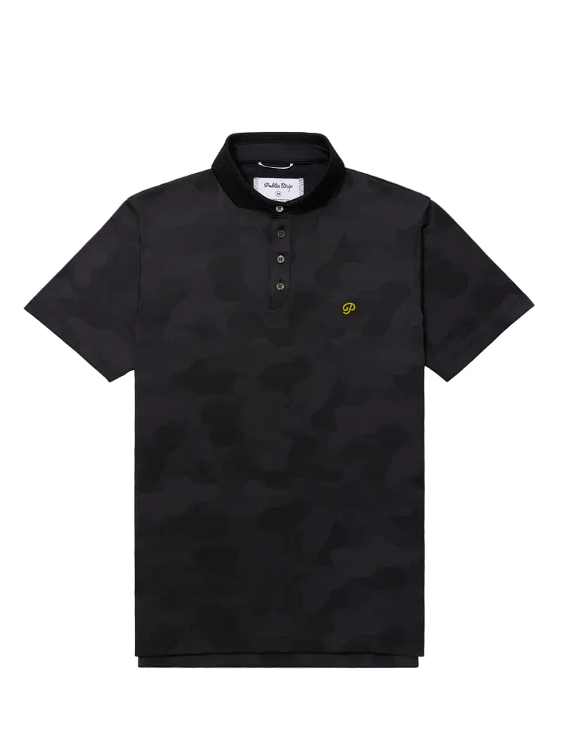 Public Athlete Camo Polo - Black