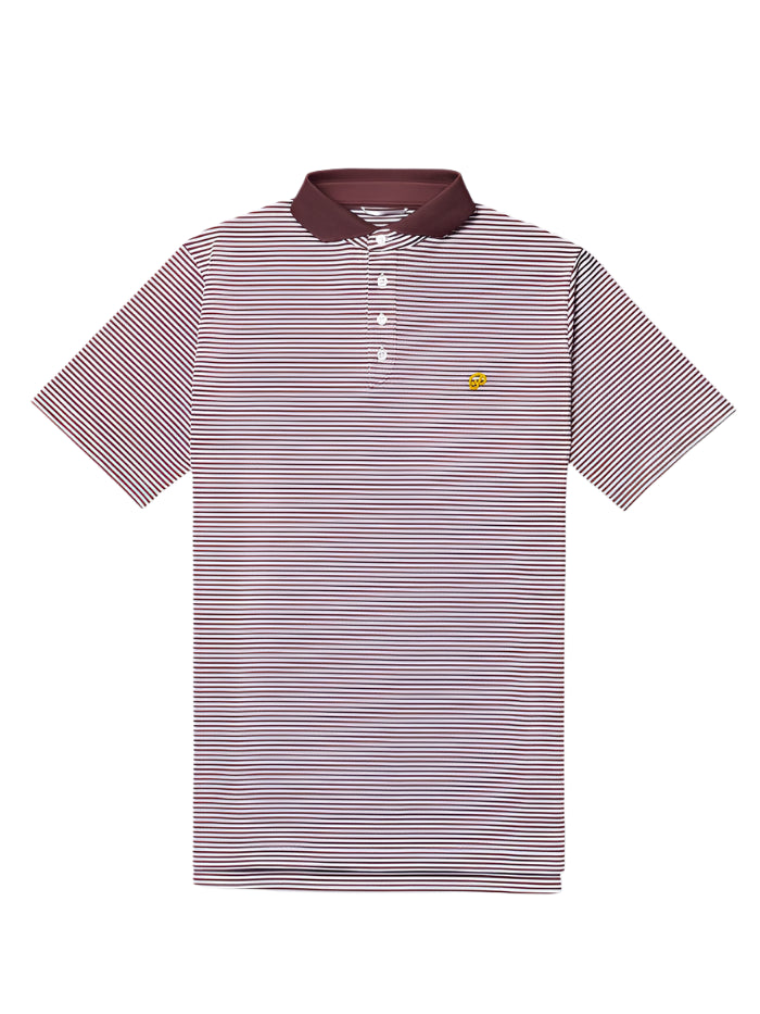 Public Athlete Striped Polo - White/Mauve