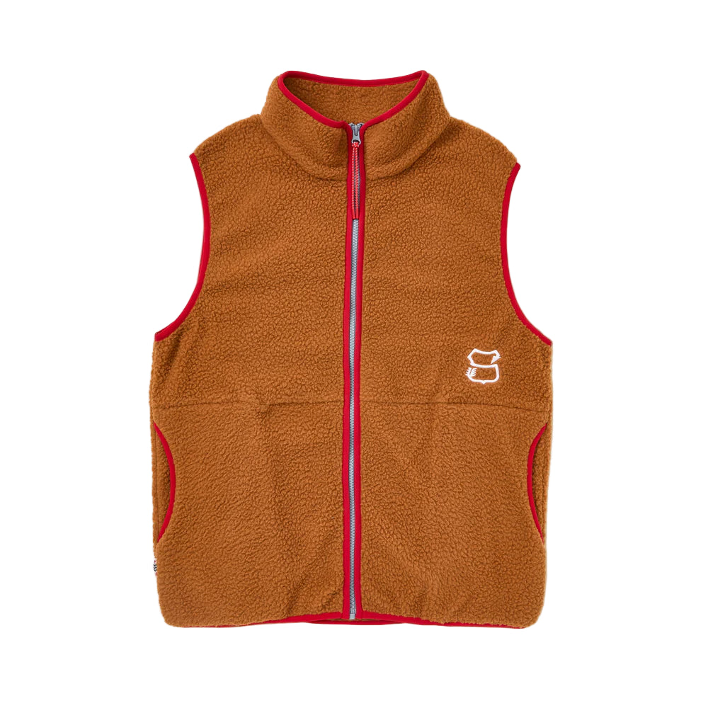 Sugarloaf Social Club Sherpa Fleece Vest - Copper