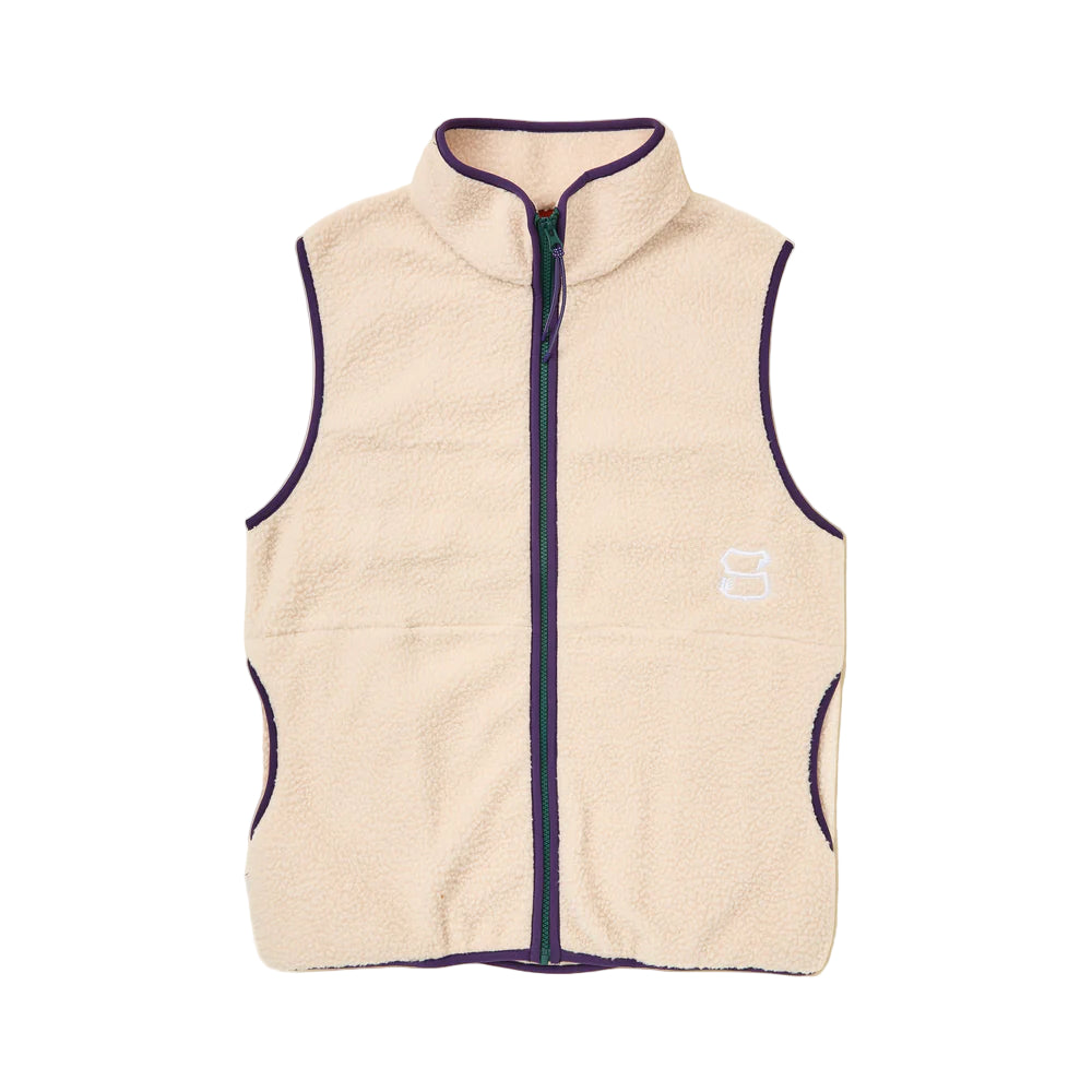 Sugarloaf Social Club Sherpa Fleece Vest - Cream