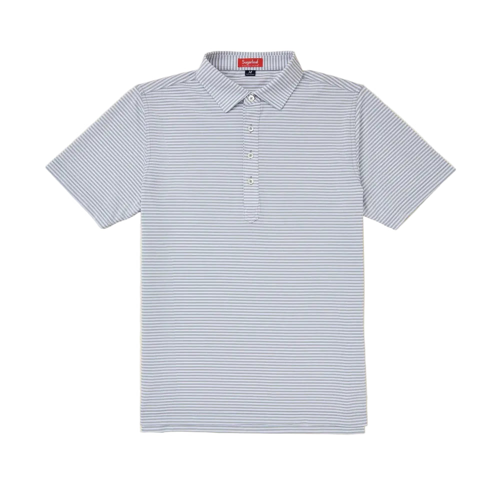 Sugarloaf Social Club Mini Stripe Polo - Heather Gray