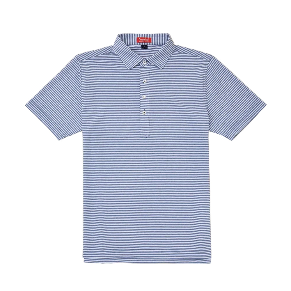 Sugarloaf Social Club Mini Stripe Polo - Heather Navy