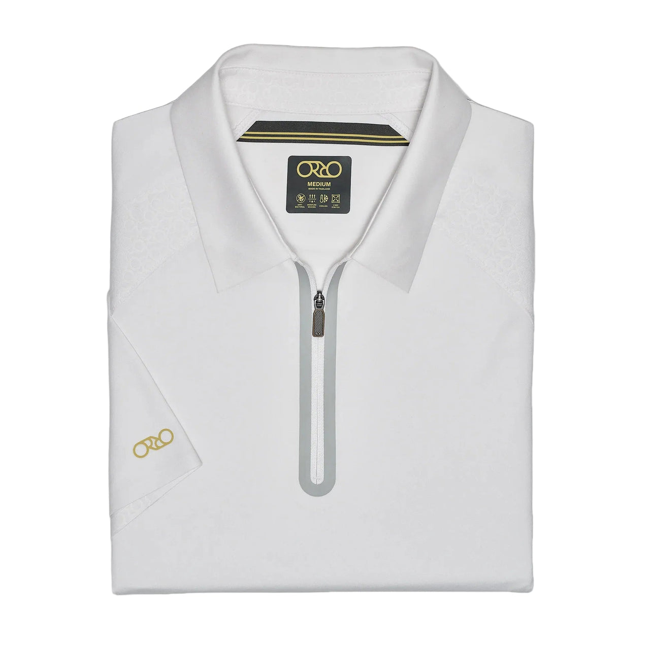 Orro Sporstwear - Stay Crisp Collar Tech Zip Polo - White