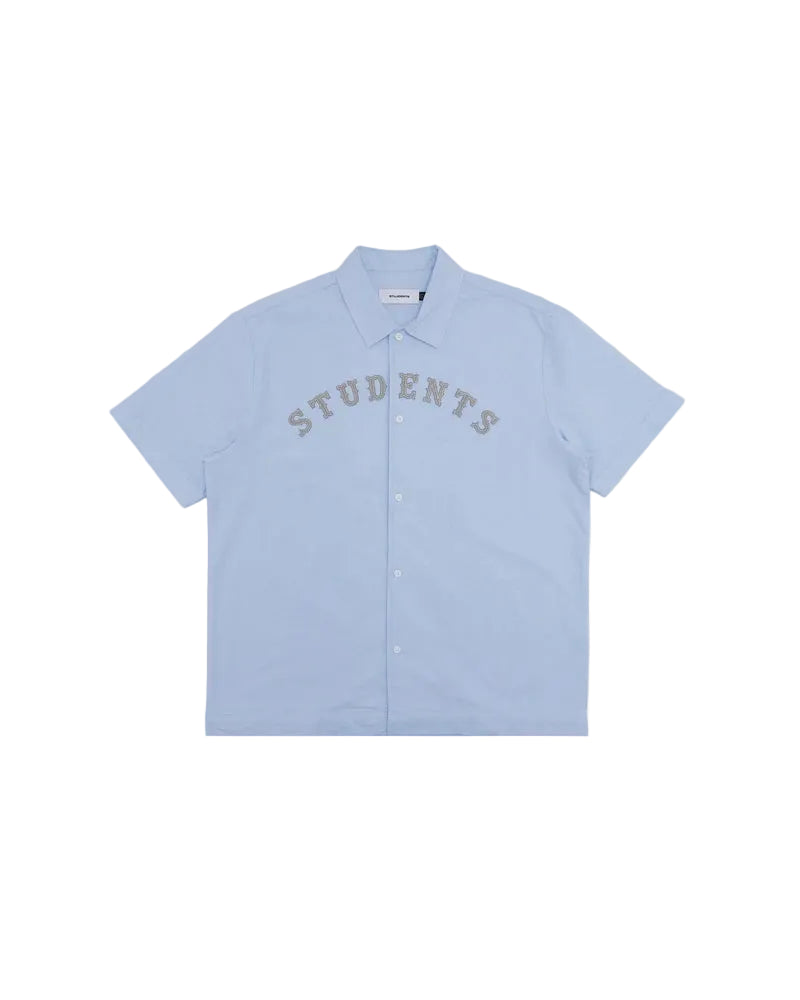 Students Crescent S/S Button Up Shirt - Light Blue