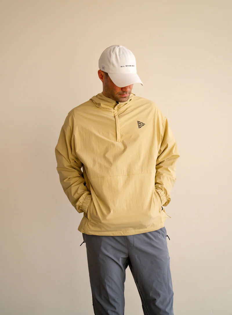 All Good Golf Tech Crew Windbreaker - Khaki
