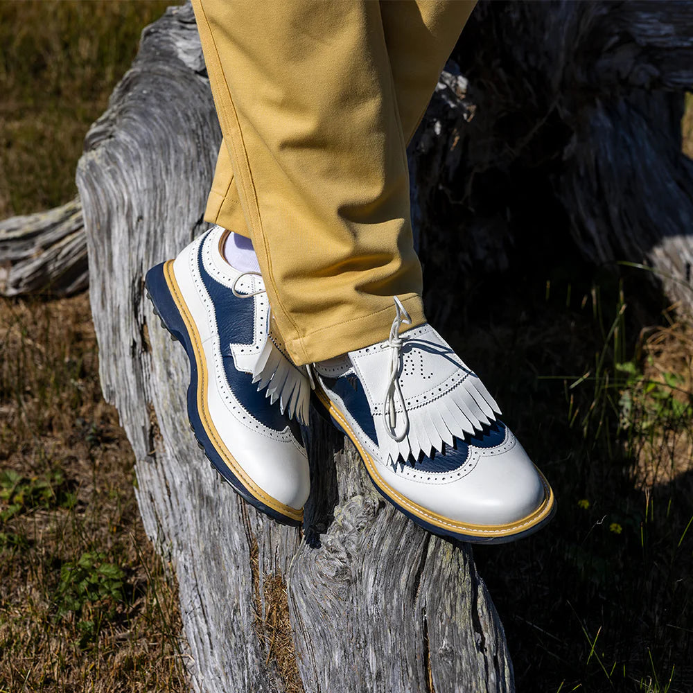 Adidas x Malbon MC87 Spikeless Golf Shoe - Off White/Collegiate Navy Adidas x Malbon MC87 Spikeless Golf Shoe - Off White/Collegiate Navy