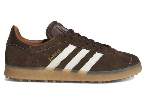 Adidas Gazelle Spikeless Golf Shoe - Dark Brown/Chalk White