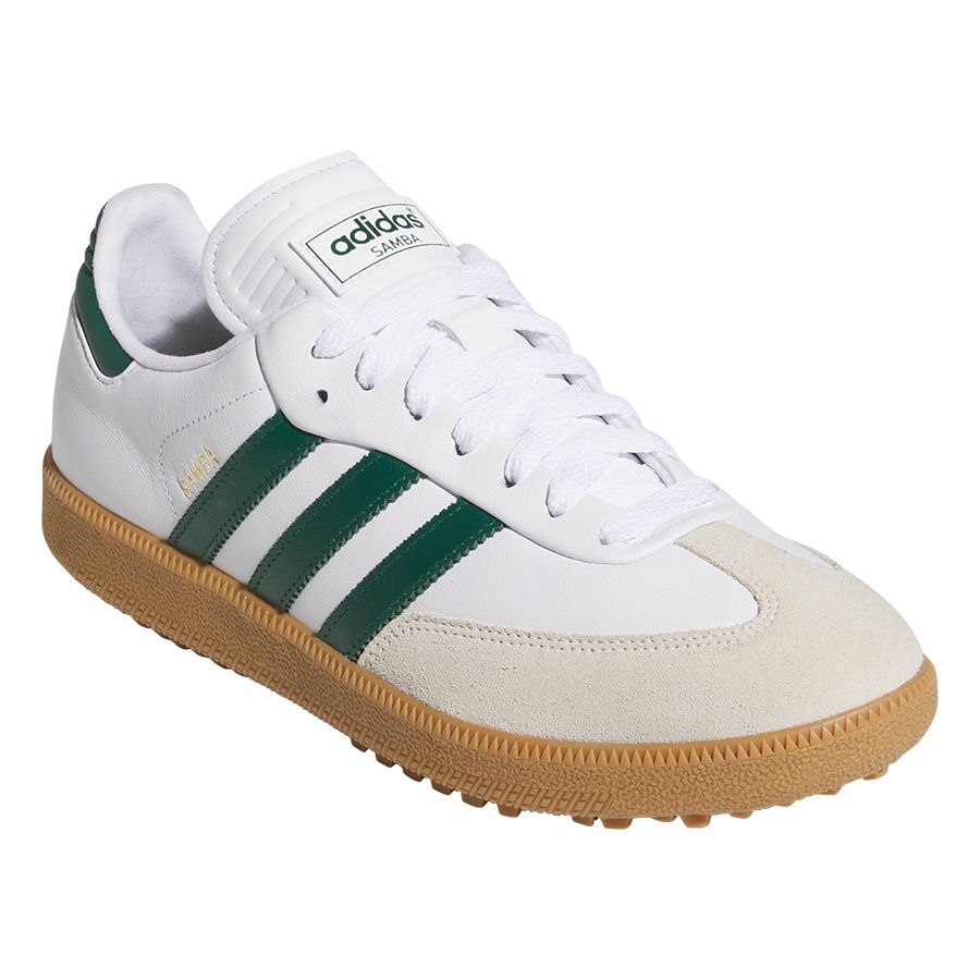 Adidas Samba Spikeless Golf Shoe - Cloud White/Collegiate Green