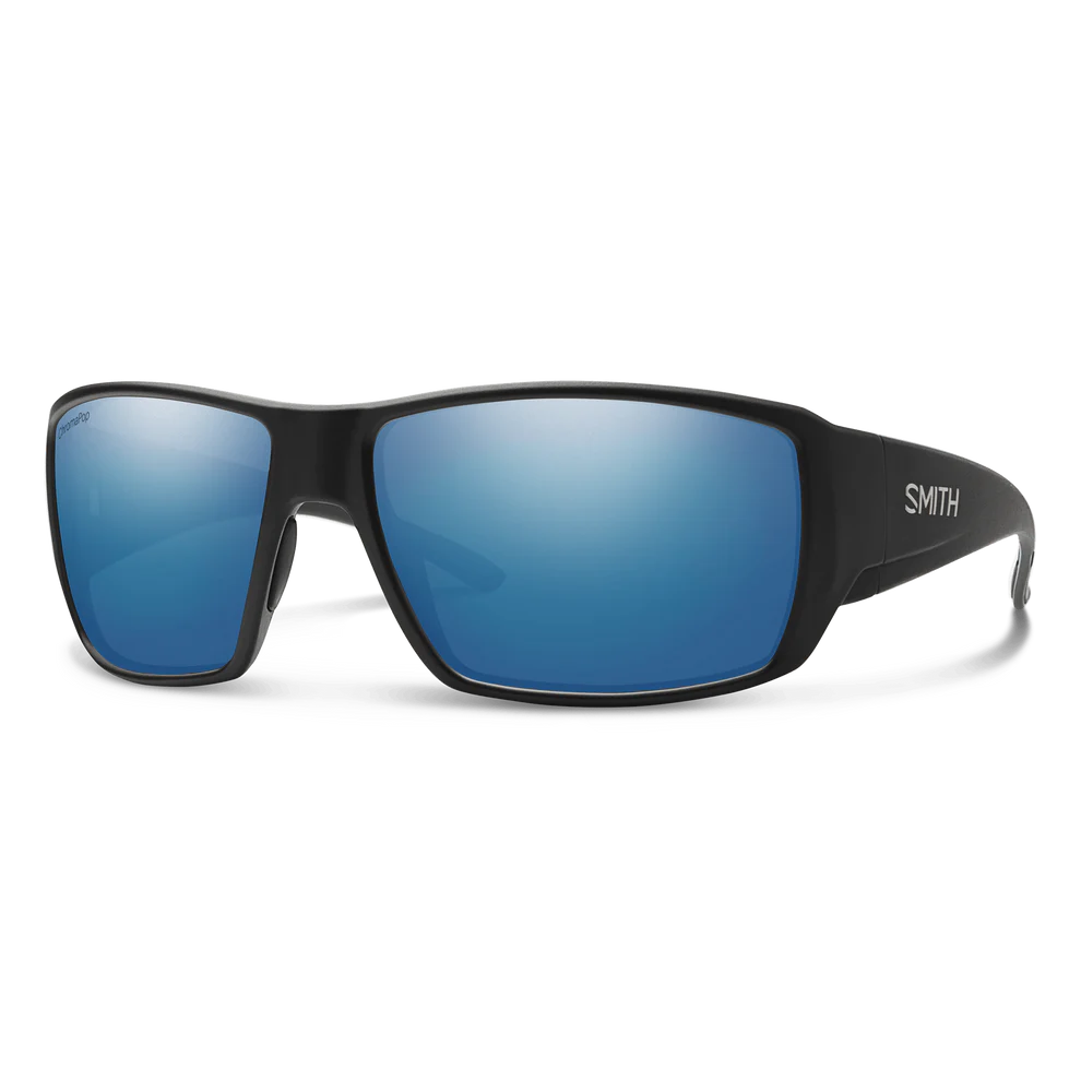 Smith Guides Choice - Matte Black | ChromaPop Glass Polarized Blue Mirror