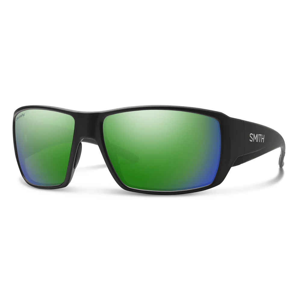 Smith Guides Choice - Matte Black | ChromaPop Glass Polarized Green Mirror