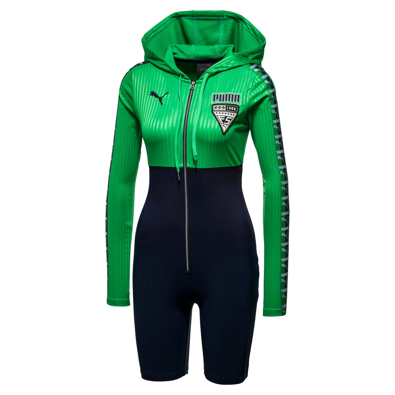 [575790-02] Womens Puma x Fenty by Rihanna Hooded Zip Front Leotard