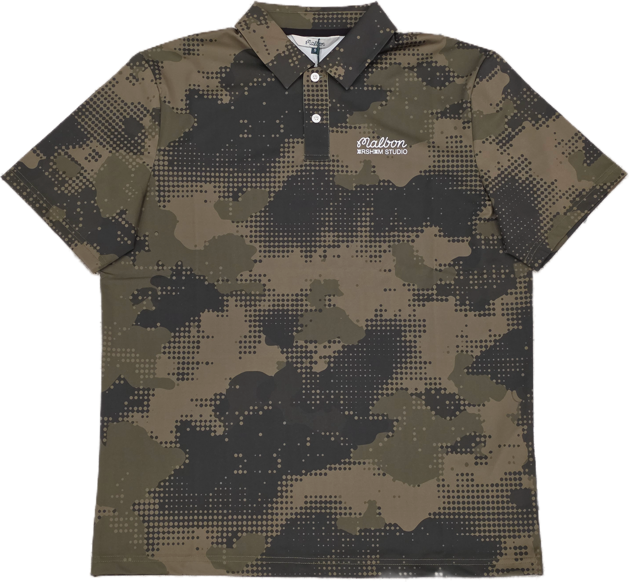 Malbon Arsham Fairway Stealth Polo - Olive